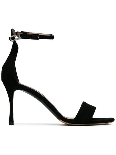 Shop Tabitha Simmons Black Tilda 85 Suede Sandals