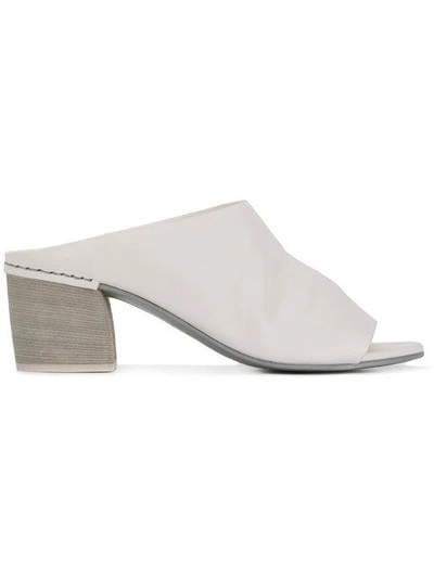 Shop Del Carlo Block Heel Mule Sandals In White