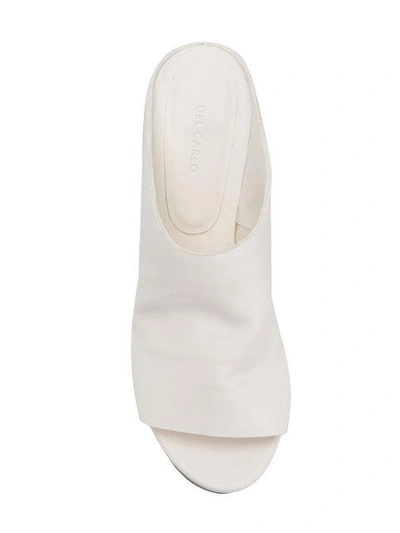 Shop Del Carlo Block Heel Mule Sandals In White