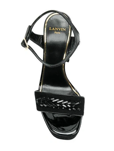 Shop Lanvin Chain-trimmed Platform Sandals In Black