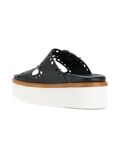 Shop Tod's Platform Sandals In Black