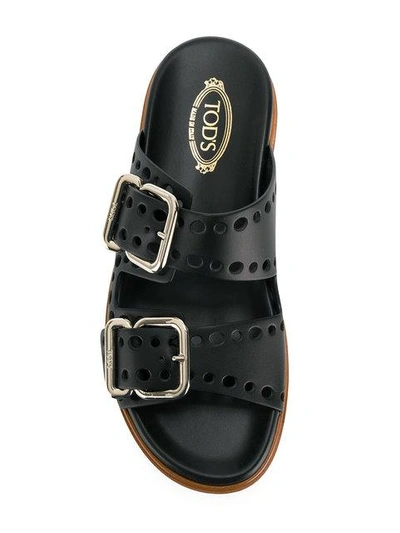 Shop Tod's Platform Sandals In Black