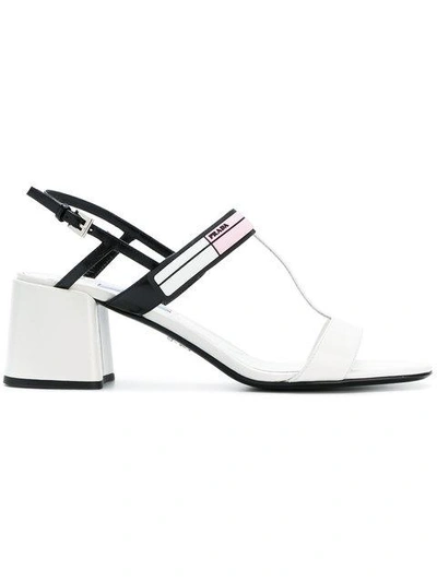 Shop Prada Slingback Sandals - White