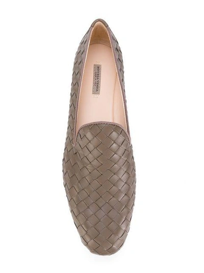 Shop Bottega Veneta Steel Intrecciato Nappa Fiandra Slipper