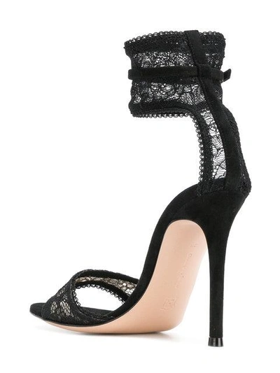 Shop Gianvito Rossi Lace Detail Sandals