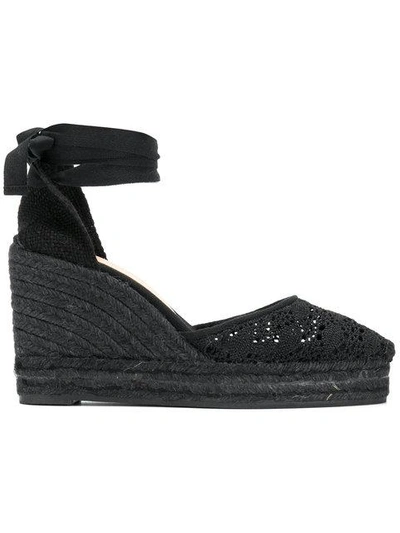 Shop Castaã±er Castañer Carina Wedge Espadrilles - Black