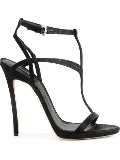 Shop Dsquared2 T-strap Stiletto Sandals - Black
