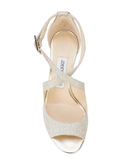 Shop Jimmy Choo Emily 85 Sandals In Metallic