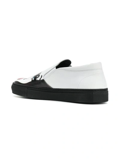 Shop Moschino Pop Art Print Slip-on Sneakers In White