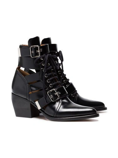 black Reilly 60 leather buckle ankle boots