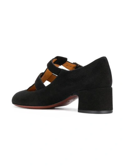 Shop Chie Mihara T-bar Block Heel Loafers - Black