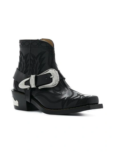 Shop Toga Western Ankle Boots In Black