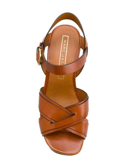 Shop Marc Jacobs Paloma Status Wedge Sandals In Brown