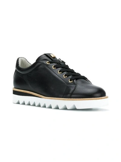 Shop Hogl Contrast Lace-up Sneakers - Black