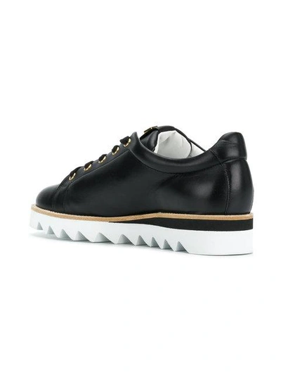 Shop Hogl Contrast Lace-up Sneakers - Black