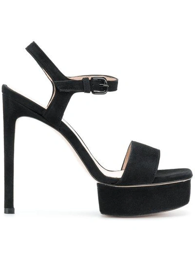Shop Stuart Weitzman Single Platform Sandals - Black