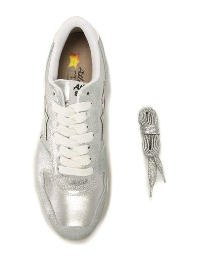 Shop Atlantic Stars 'vega' Metallic Sneakers - Grey