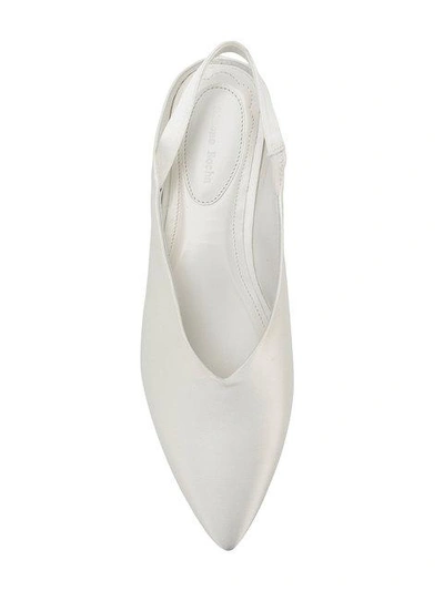 Shop Simone Rocha Satin Slingback Flats In White