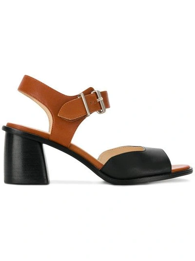 Shop Jil Sander Navy Ankle Strap Sandals - Black