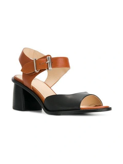 Shop Jil Sander Navy Ankle Strap Sandals - Black