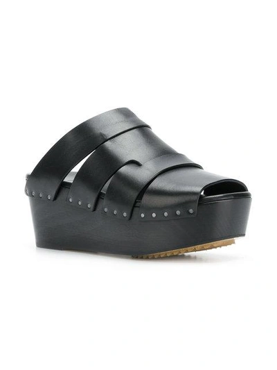 Shop Rick Owens Studded Wedge Sandals In Black