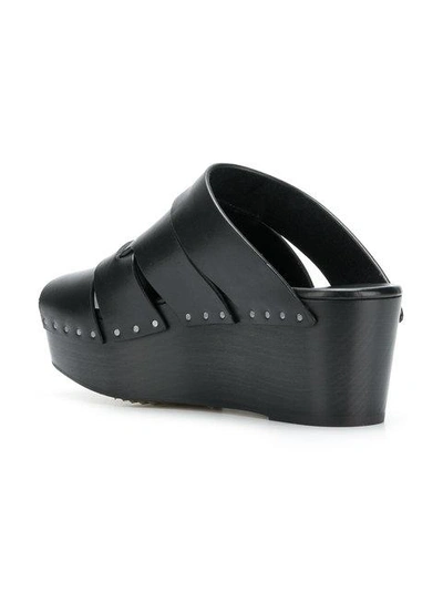 Shop Rick Owens Studded Wedge Sandals In Black