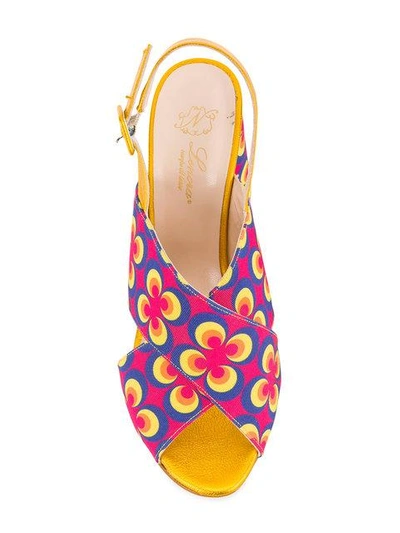 Shop Lenora Floral Print Block Heel Sandals In Multicolour