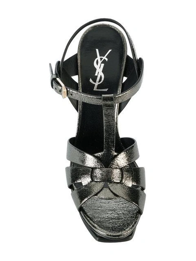Shop Saint Laurent Tribute 105 Sandals In Metallic