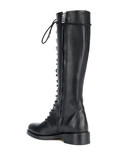 lace-up knee length boots