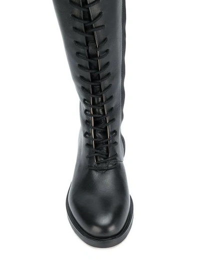 Shop Diesel Lace-up Knee Length Boots - Black