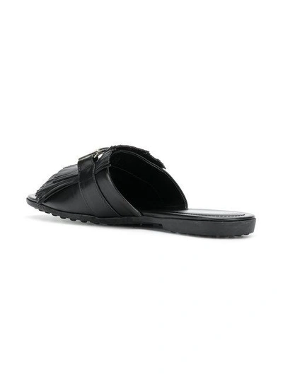 Tod's Women's Xxw0ov0y460gocb999 Black Leather Sandals In Black