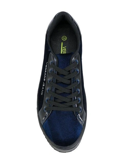 Shop Versace Jeans Platform Lace Up Sneakers In Blue
