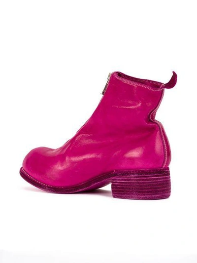 Shop Guidi Zipped Fitted Boots In Pink