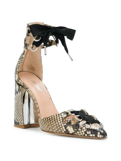 Shop Just Cavalli Snake Effect Court Pumps