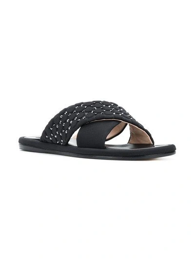 Shop Rodo Neoprene Textured Criss Cross Sandals - Black
