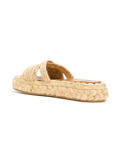 Shop Robert Clergerie Woven Slides In Neutrals