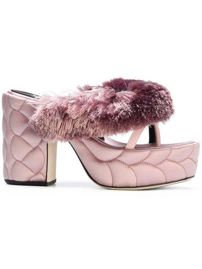 Shop Marco De Vincenzo Textured Platform Sandals