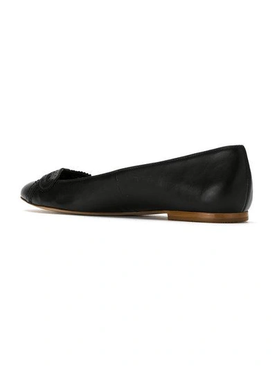 Sarah Chofakian Leather Ballerinas In Black