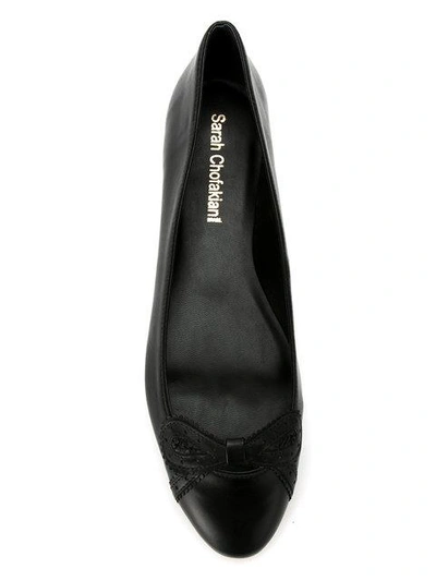 Sarah Chofakian Leather Ballerinas In Black