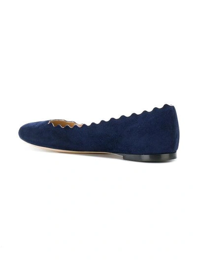 Shop Chloé Lauren Ballerina Flats In Blue