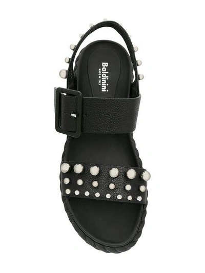 Shop Baldinini Studded Open-toe Sandals In Black