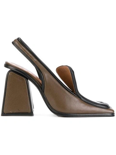 Shop Marni Chunky Heel Sandals - Brown