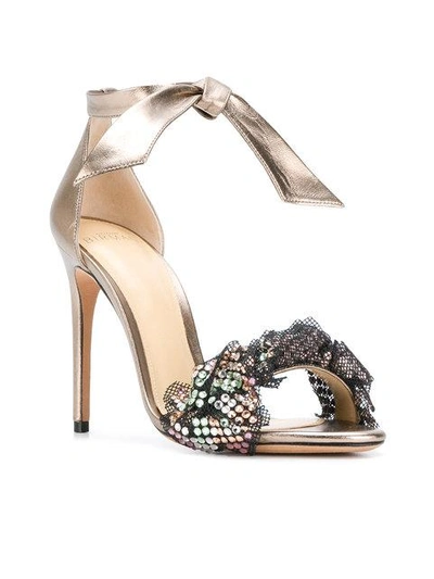 Shop Alexandre Birman Ankle Strap Embellished Sandals In Metallic