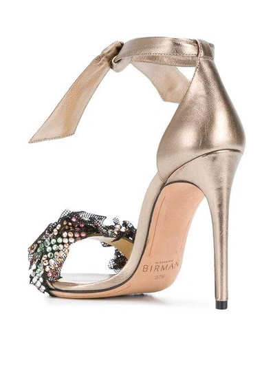 Shop Alexandre Birman Ankle Strap Embellished Sandals In Metallic
