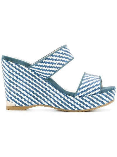 Shop Jimmy Choo Parker Wedge Sandals - Blue