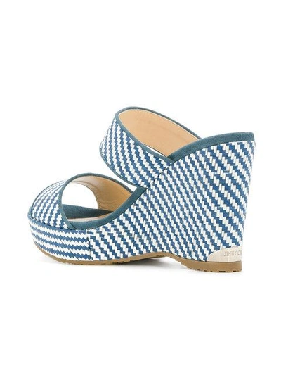 Shop Jimmy Choo Parker Wedge Sandals - Blue