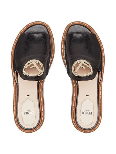 Shop Fendi Platform Logo Sandals