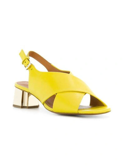 Shop Robert Clergerie Laora Cross Strap Sandals In Yellow