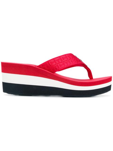 tommy hilfiger wedge flip flops