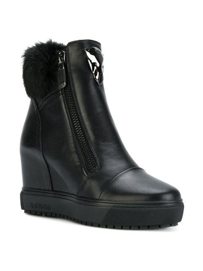 Shop Baldinini Wedge Fur Boots - Black